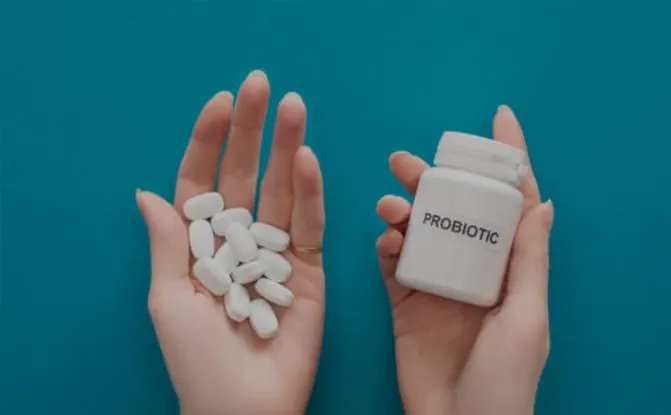 for gut health hands probiotics pills